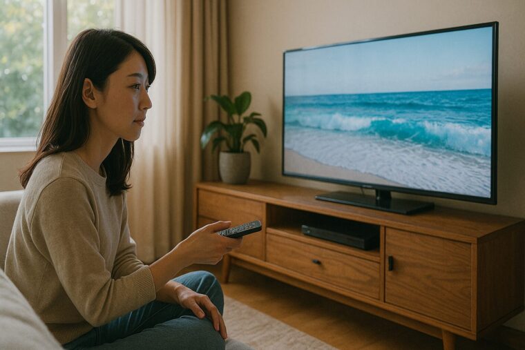 動画を楽しむ女性