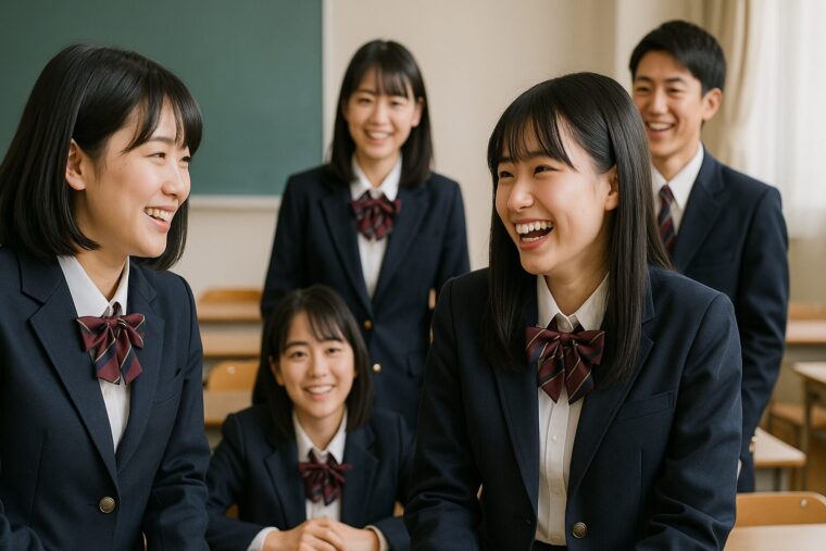 クラスで談笑する生徒